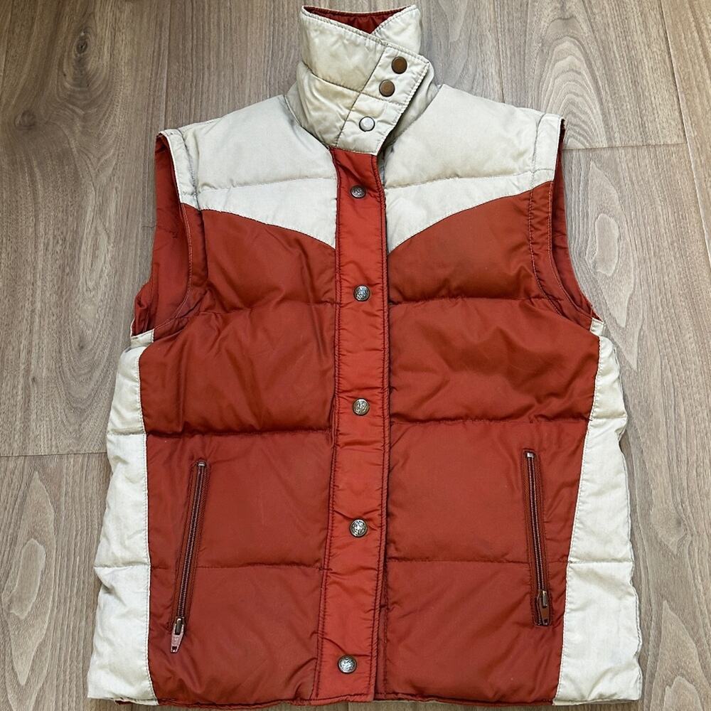 Women's Vintage Western Puffer Vest - REVERSIBLE - Size M